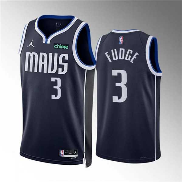 Mens Dallas Mavericks #3 Alex Fudge Navy Statement Edition Stitched Basketball Jersey Dzhi->->NBA Jersey